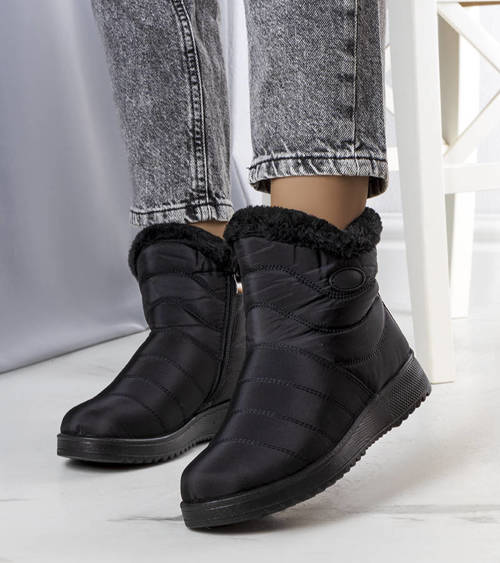Čierne zateplené snehové topánky Fiedler